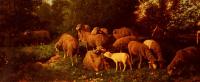 Charles Emile Jacque - Les Moutons Dans Le Sous-Bios